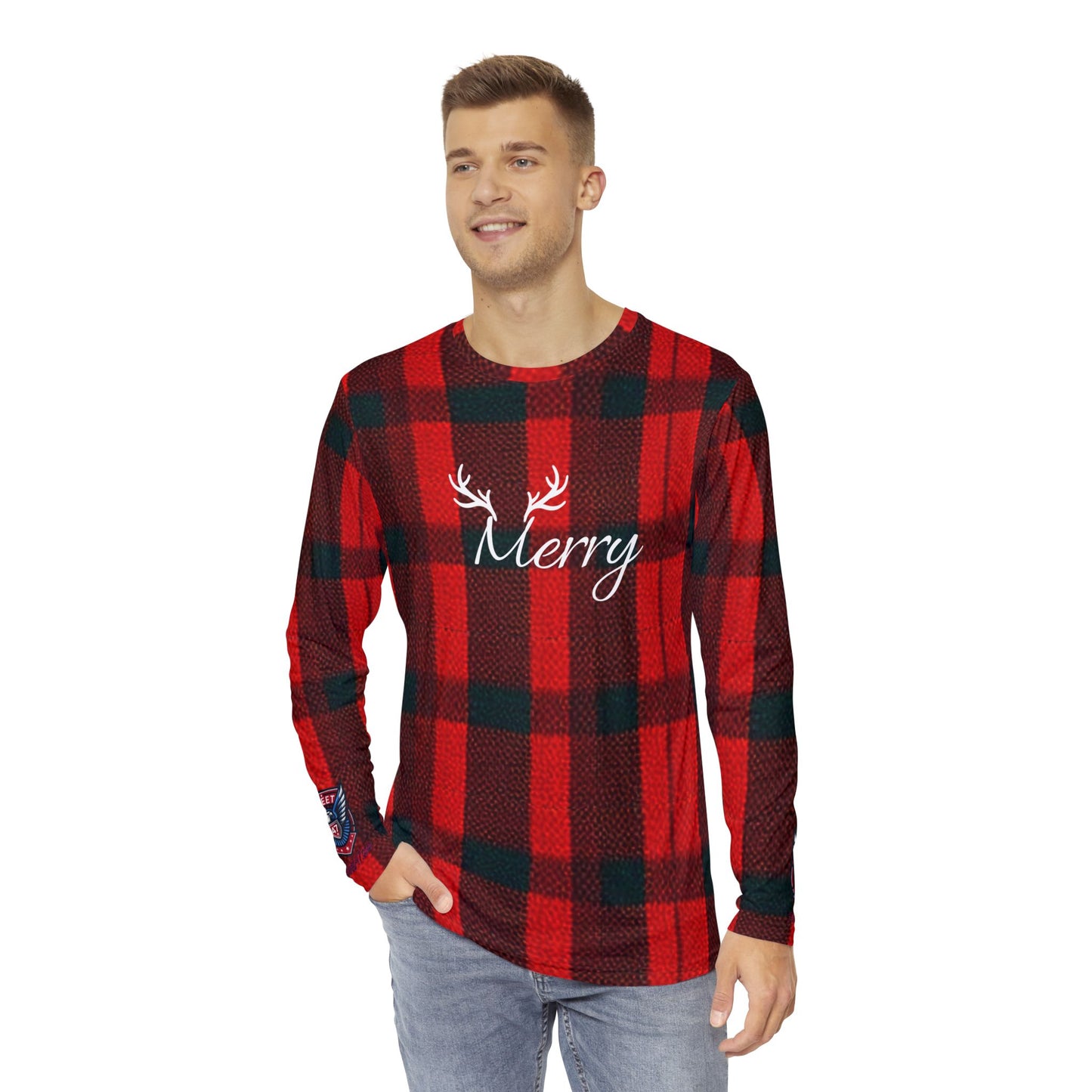 Merry Christmas Red Plaid Pajama Top
