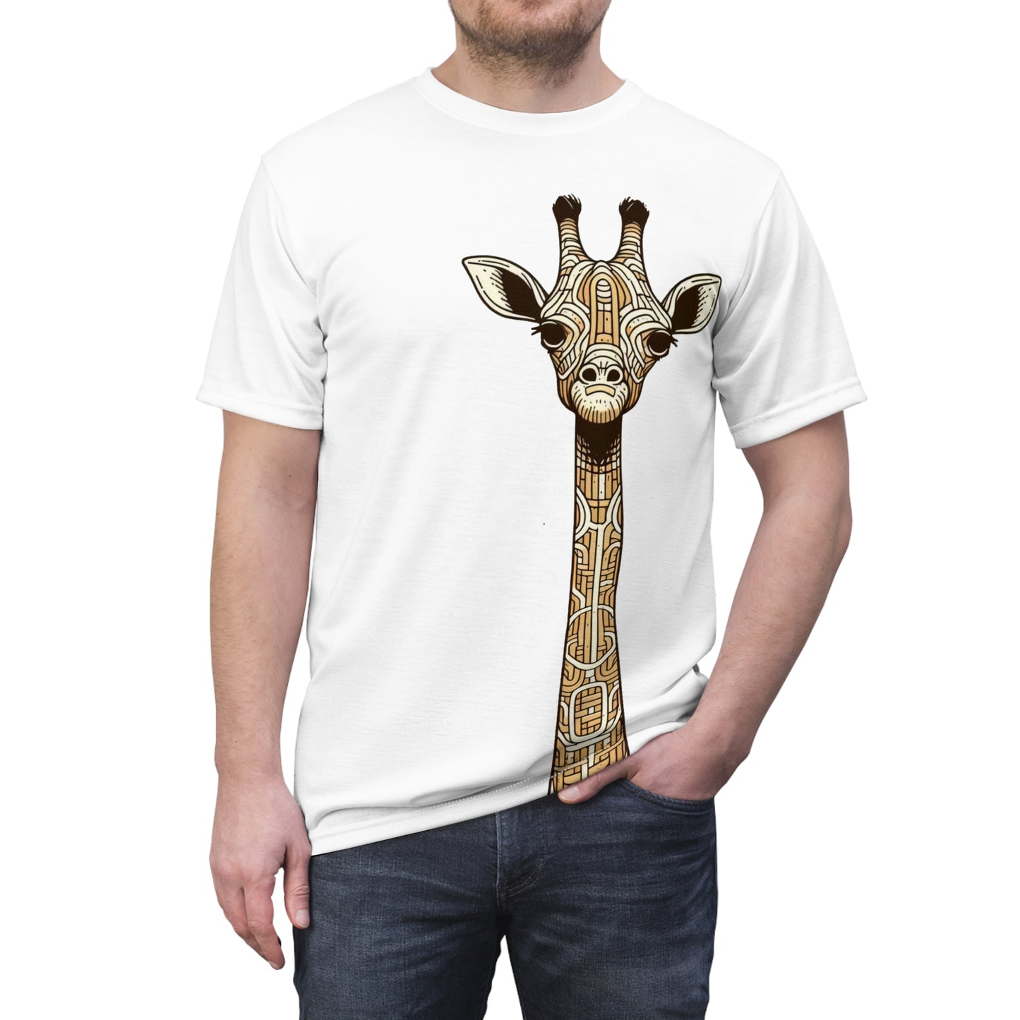 Tall Giraffe Unisex Cut & Sew Tee (AOP)