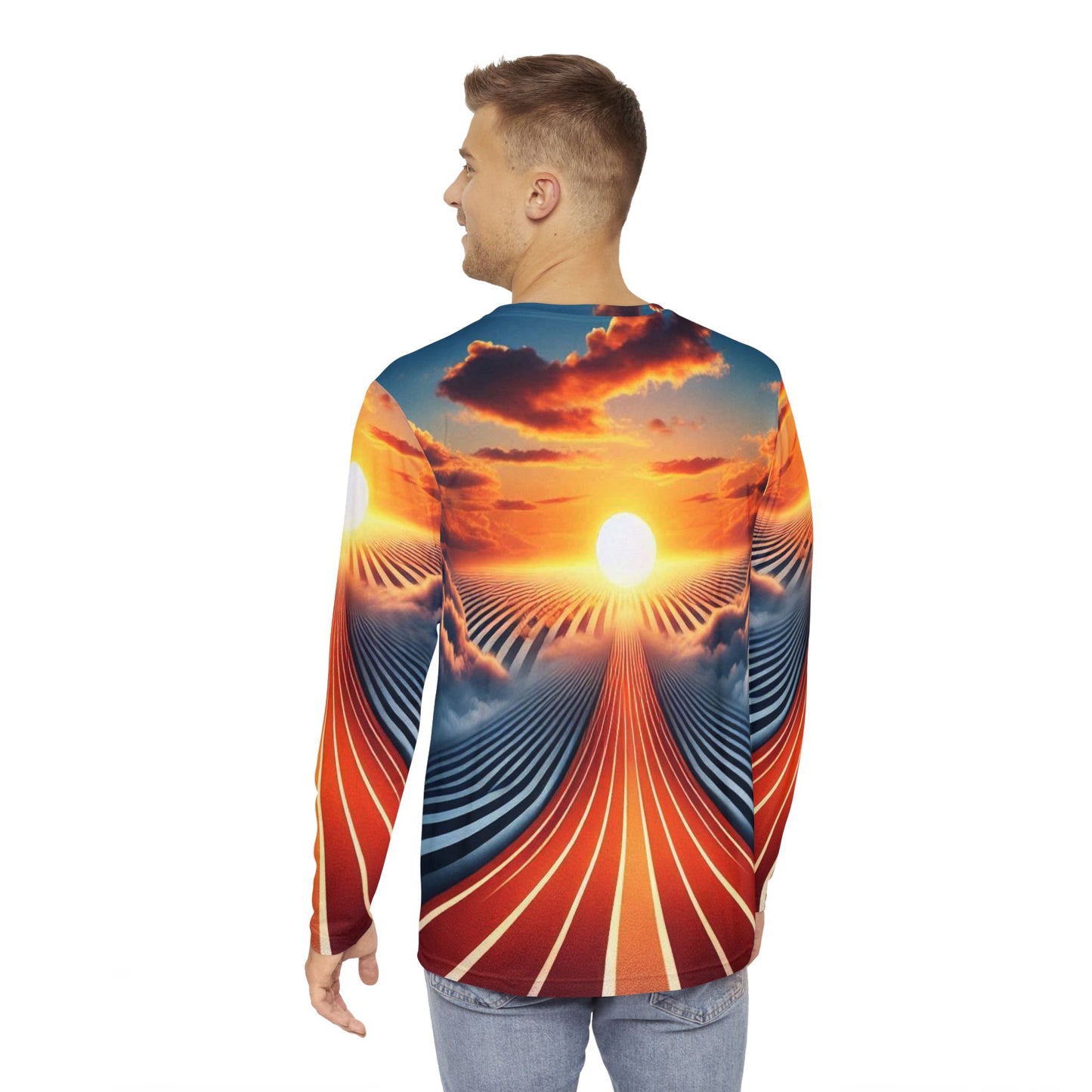 Men's Long Sleeve Shirt - Sunrise over the Track All Over Print