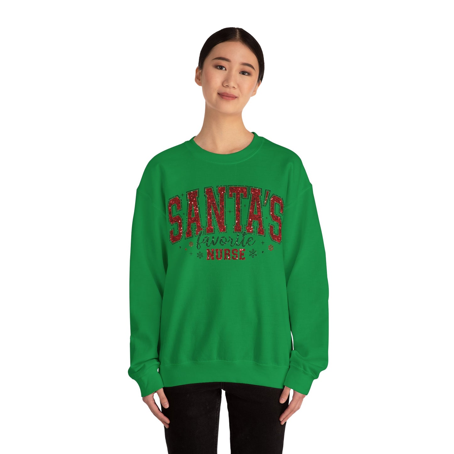 Santa's Favorite Nurse Sweatshirt - Crewneck Sweatshirt
