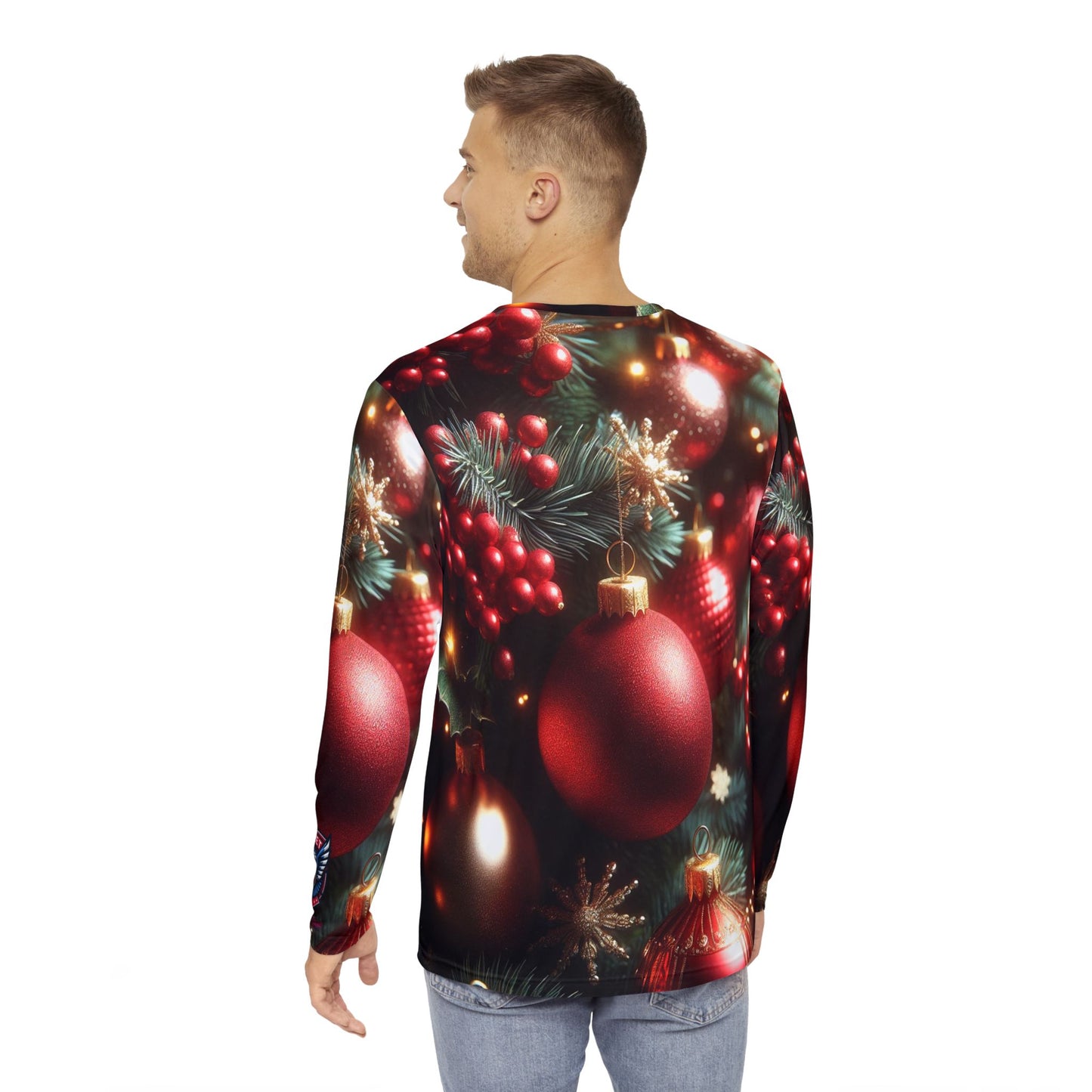 Fleet 47 Red Christmas Ornaments Men's Long Sleeve Shirt (AOP)