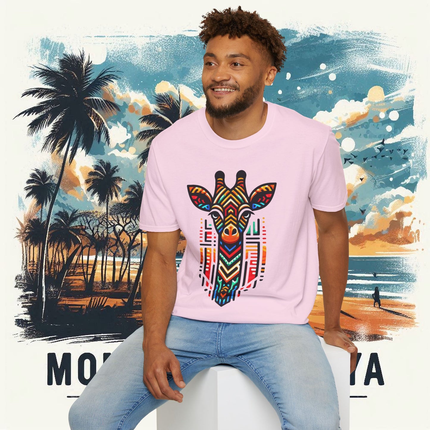 Colorful Giraffe Unisex Softstyle T-Shirt