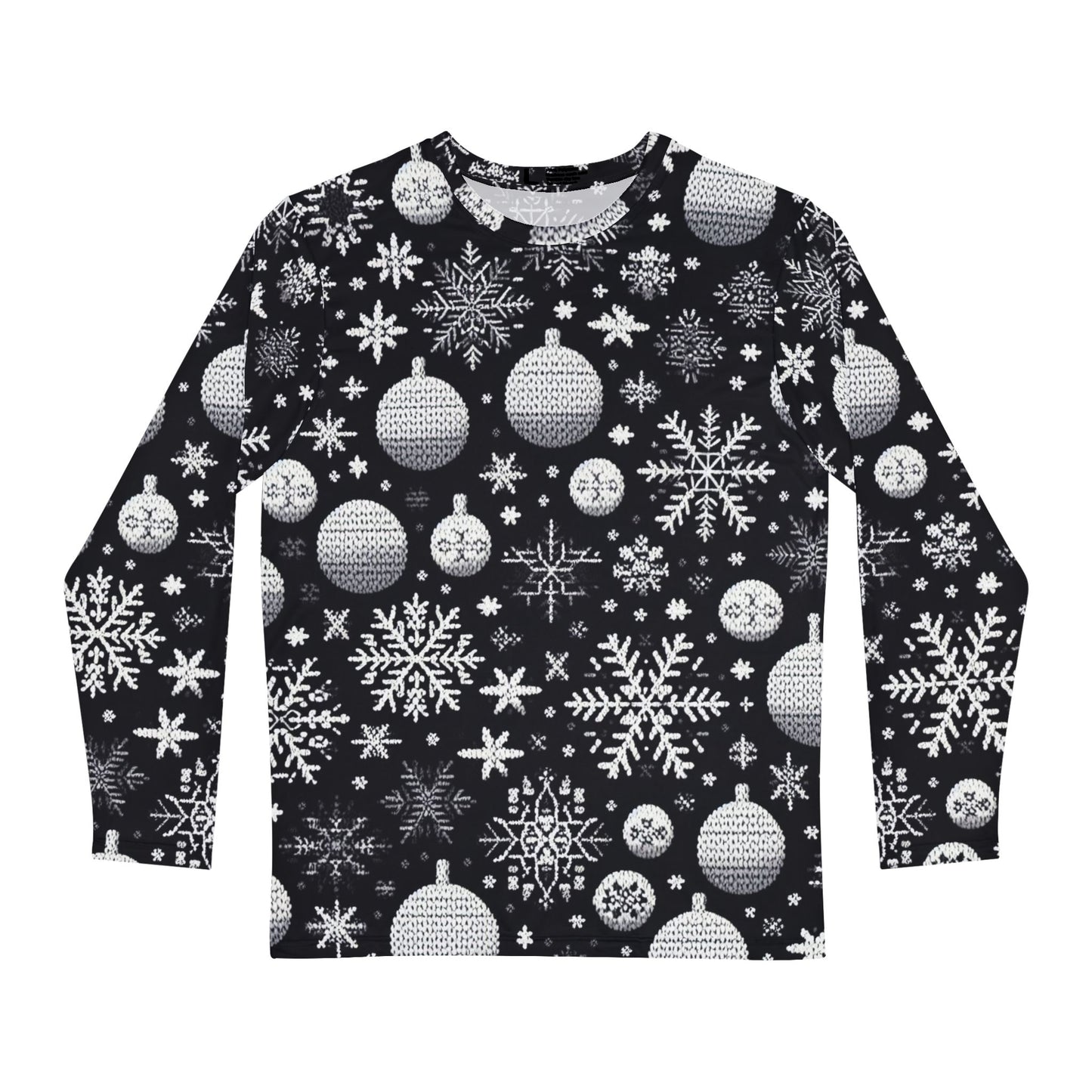 Men's Balck Snowflakes and Ornaments Christmas Sweater