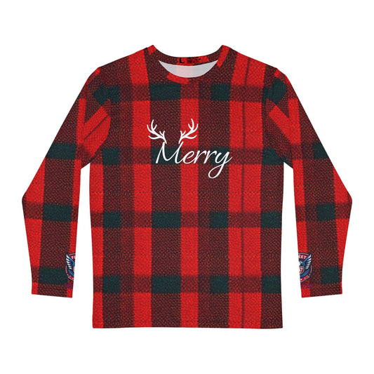 Merry Christmas Red Plaid Pajama Top