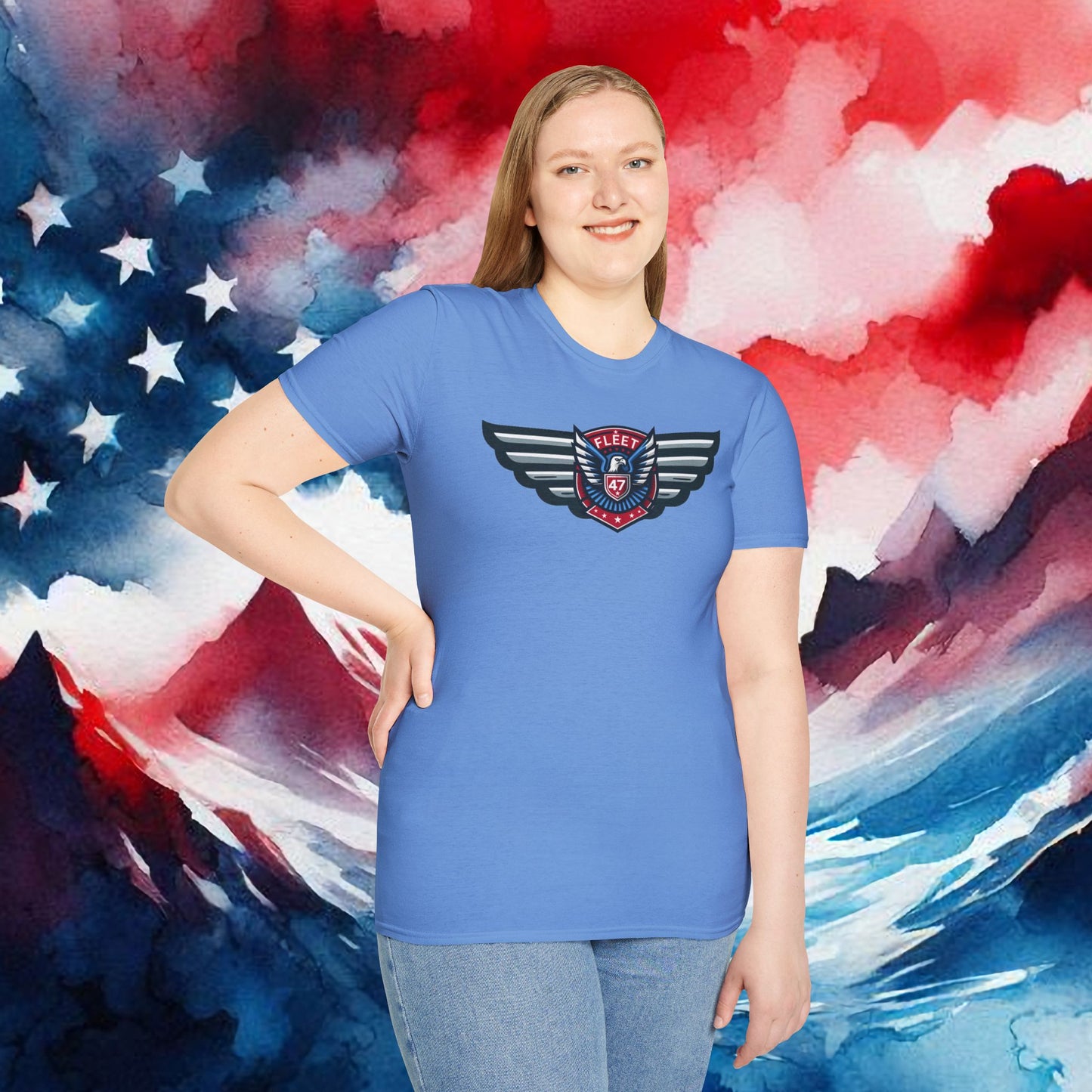 Fleet 47 Wings Tee     Unisex Softstyle T-Shirt