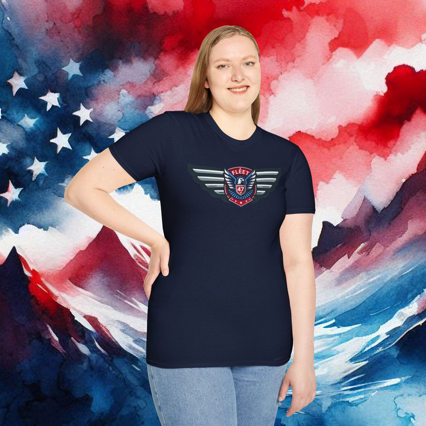 Fleet 47 Wings Tee     Unisex Softstyle T-Shirt