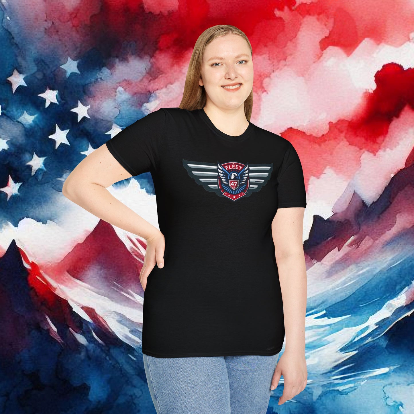 Fleet 47 Wings Tee     Unisex Softstyle T-Shirt