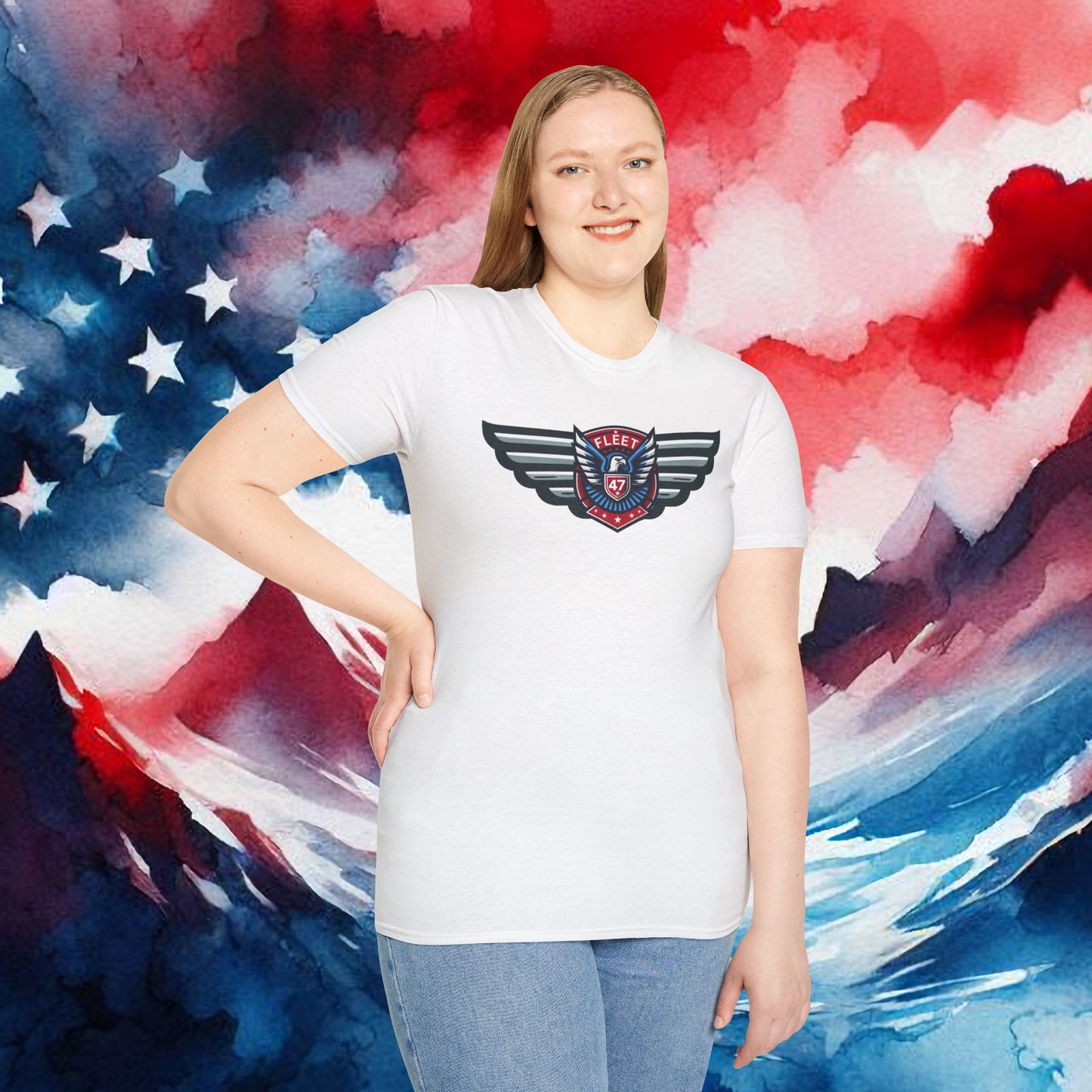 Fleet 47 Wings Tee     Unisex Softstyle T-Shirt