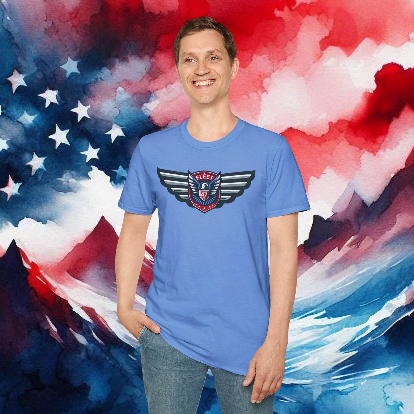 Fleet 47 Wings Tee     Unisex Softstyle T-Shirt