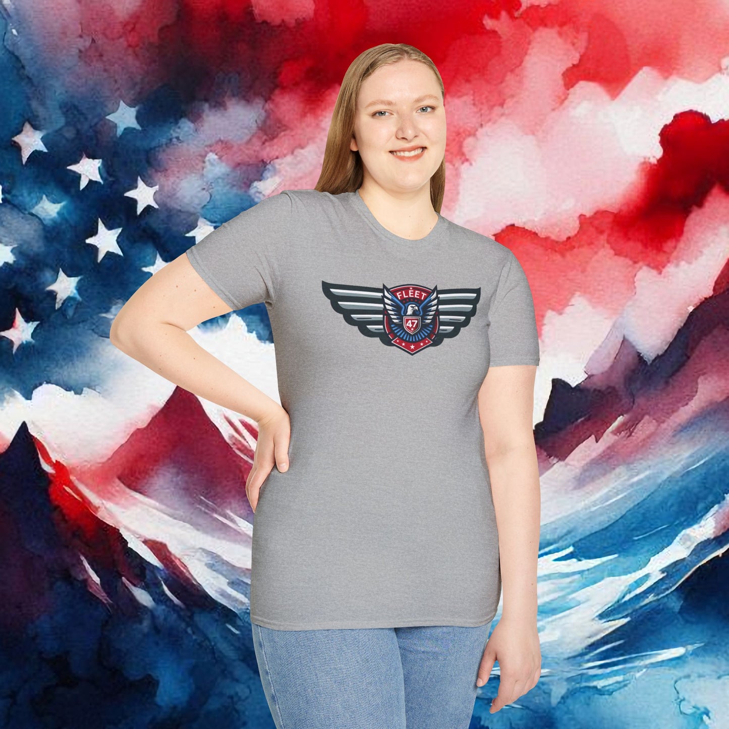 Fleet 47 Wings Tee     Unisex Softstyle T-Shirt