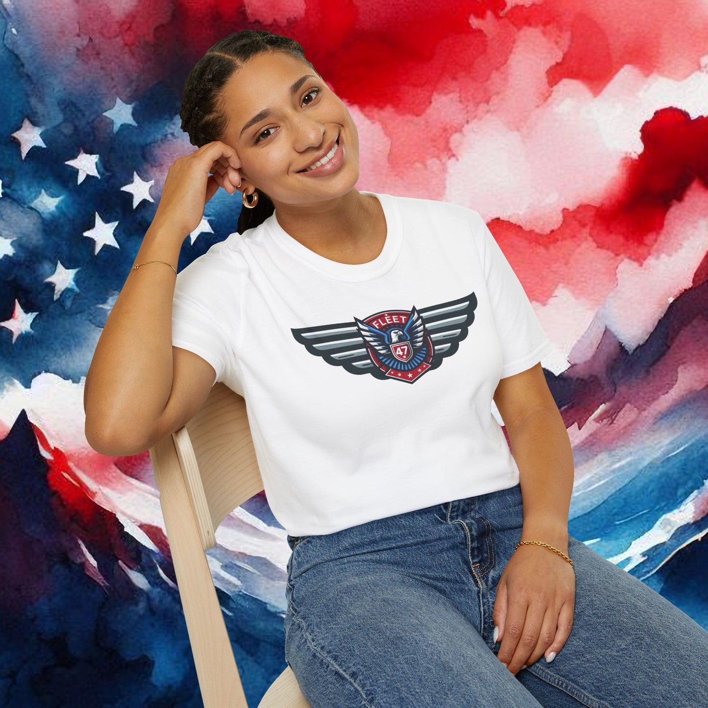 Fleet 47 Wings Tee     Unisex Softstyle T-Shirt