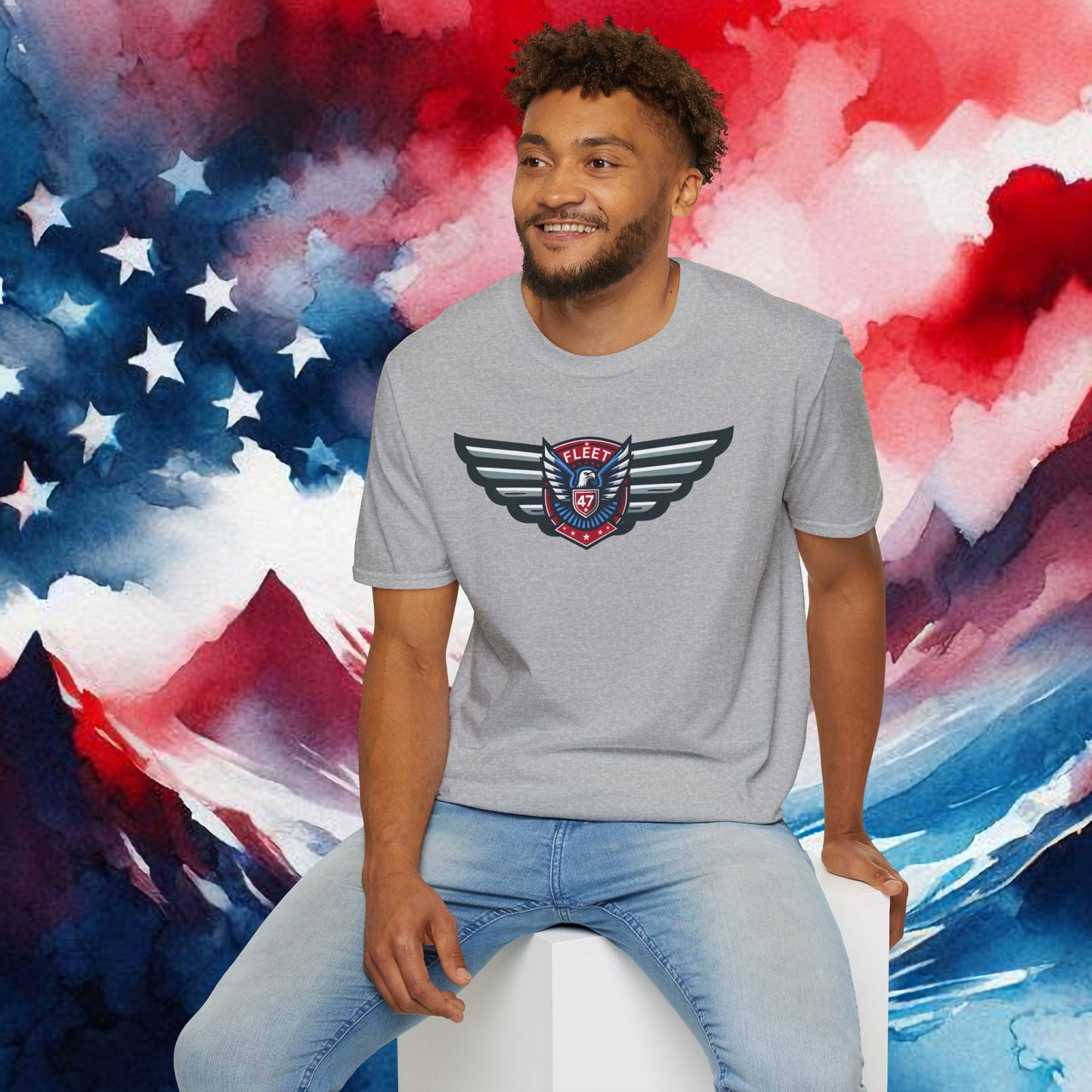 Fleet 47 Wings Tee     Unisex Softstyle T-Shirt