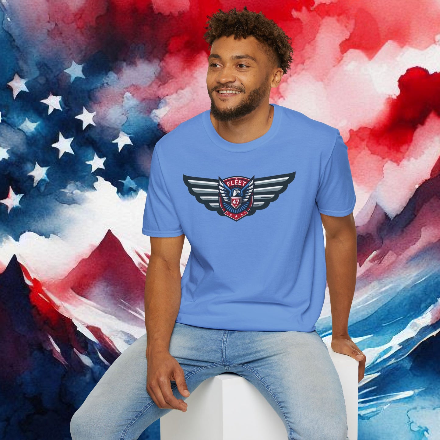 Fleet 47 Wings Tee     Unisex Softstyle T-Shirt