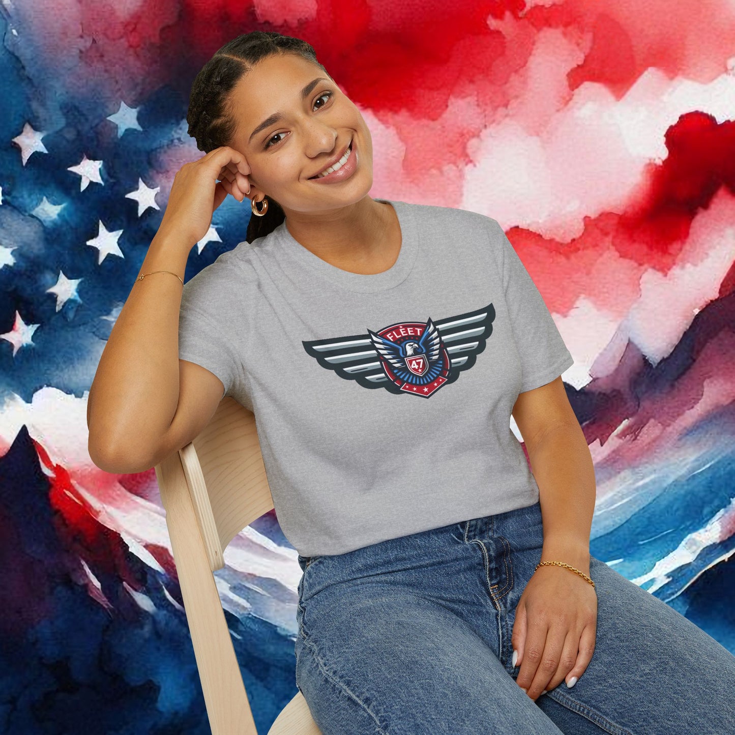 Fleet 47 Wings Tee     Unisex Softstyle T-Shirt