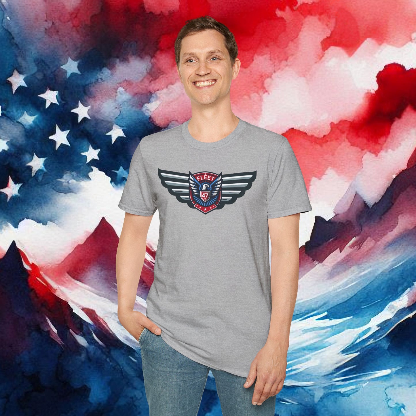 Fleet 47 Wings Tee     Unisex Softstyle T-Shirt