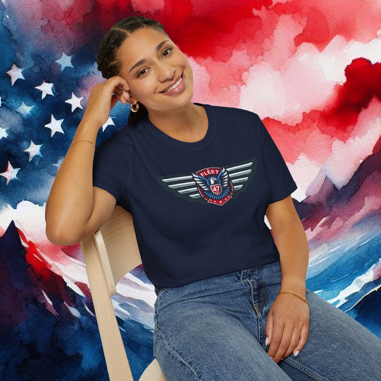 Fleet 47 Wings Tee     Unisex Softstyle T-Shirt